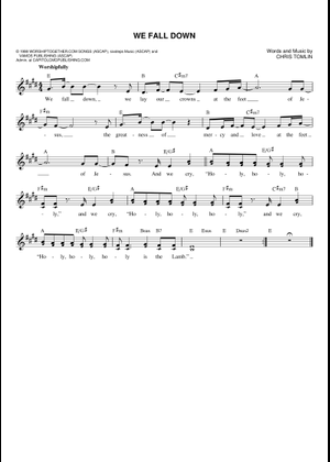 We Fall Down Sheet Music with Chords for Piano, Voice (other) (Piano ...
