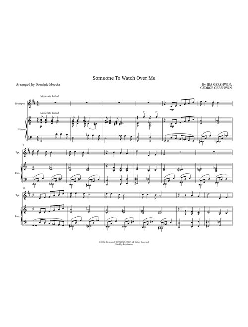 Someone To Watch Over Me (Arr. Dominic Meccia) - Ira Gershwin, George Gershwin (Instrumental Duet)