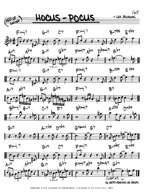 Hocus-Pocus - Lee Morgan (Real Book - Melody-Chords)