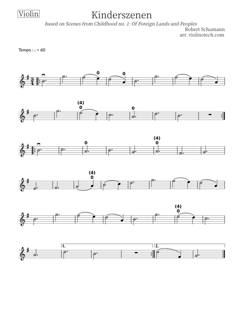 Kinderszenen n°1 by Robert Schumann (easy solo violin)