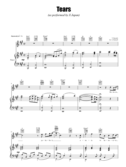 エックス ジャパン　X Japan バラードコレクション　ballad 楽譜 X Japan Ballad Collection sheet music by atomadde | Play, print
