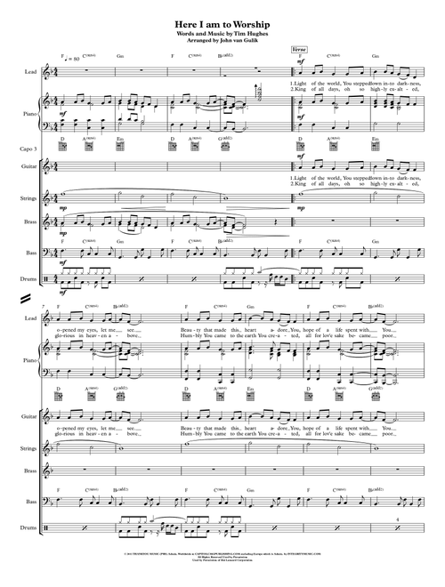 Here I Am To Worship (Arr. John van Gulik) - Tim Hughes (Small Ensemble)