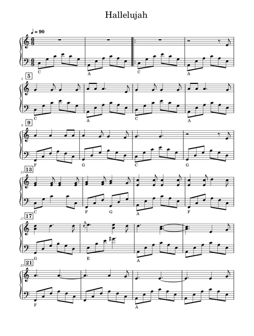 Hallelujah easy 11