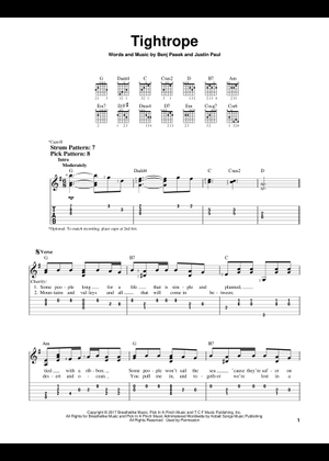 Play Official version of Tightrope Sheet Music by Benj Pasek and