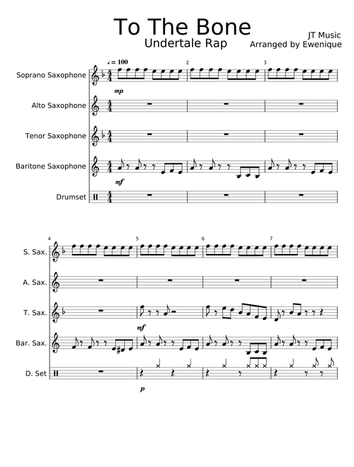 To The Bone - for Sax Quartet+