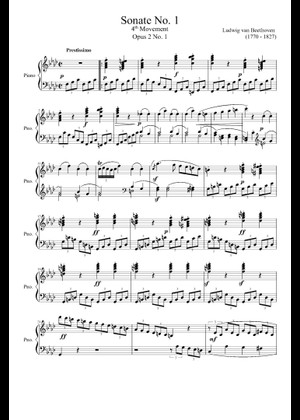 Beethoven) Piano Sonata No. 1, Mvmt. 1 (For Orchestra) Sheet Music