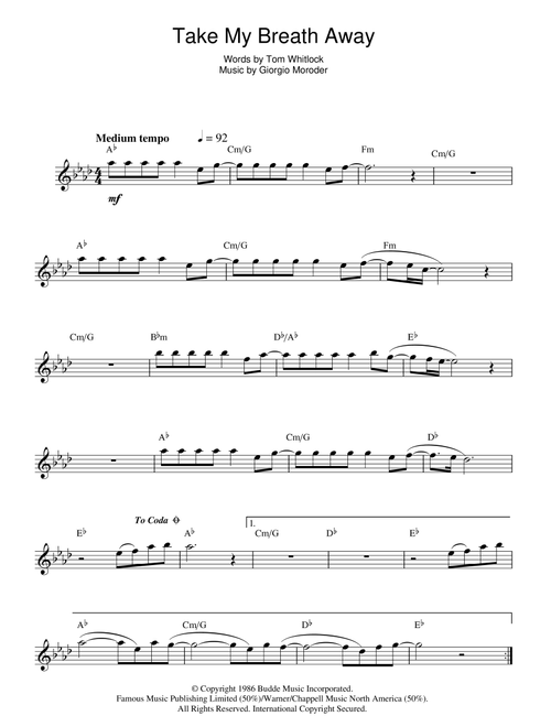 Take My Breath Away - Berlin (Flute Solo)