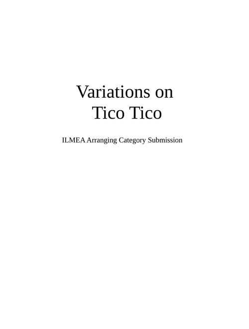 Variations on Tico Tico