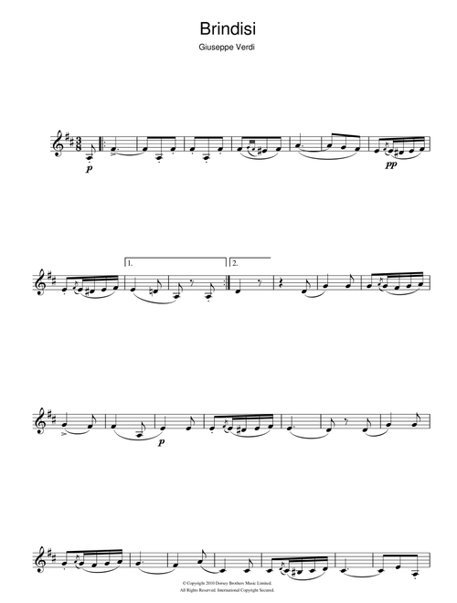 Brindisi (from La Traviata) - Guiseppe Verdi (Clarinet Solo)