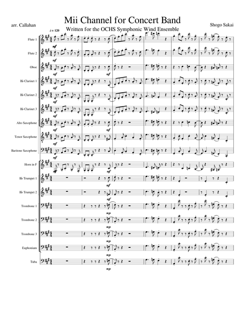 Mii Channel for Concert Band