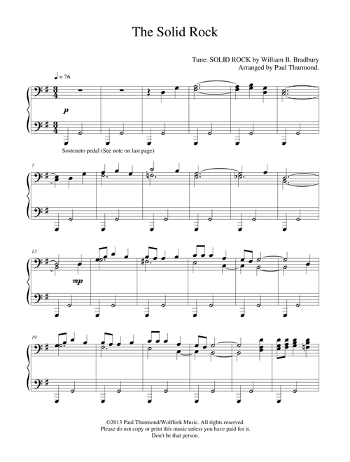 The Solid Rock (Arr. Paul Thurmond) - William B. Bradbury (Piano Solo)