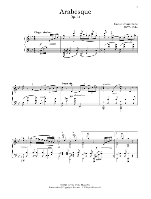 Arabesque, Op. 61 (Ed. Charmaine Siagian) - Cecile Chaminade (Educational Piano)