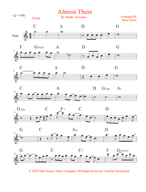 Almost There (Arr. Rene Alves) - Randy Newman (Flute Solo)