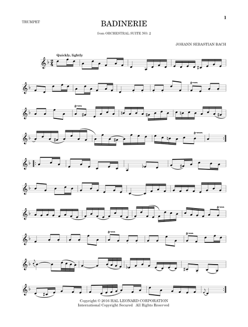 Badinerie (Suite No. 2) - Johann Sebastian Bach (Trumpet Solo)