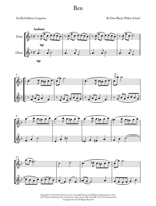 Ben (Arr. Gildson Cerqueira) - Michael Jackson (Instrumental Duet)