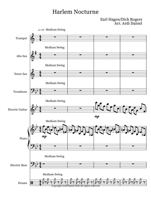 Harlem Nocturne (Arr. Ardi Daniel) - Earle Hagen (Small Ensemble)
