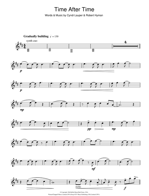 Time After Time - Cyndi Lauper (Tenor Sax Solo)