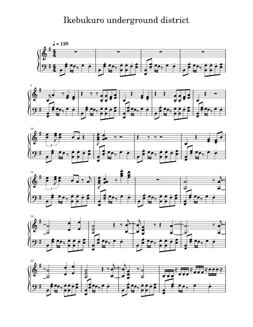 Ikebukuro underground district- Shin Megami Tensei IV Sheet Music