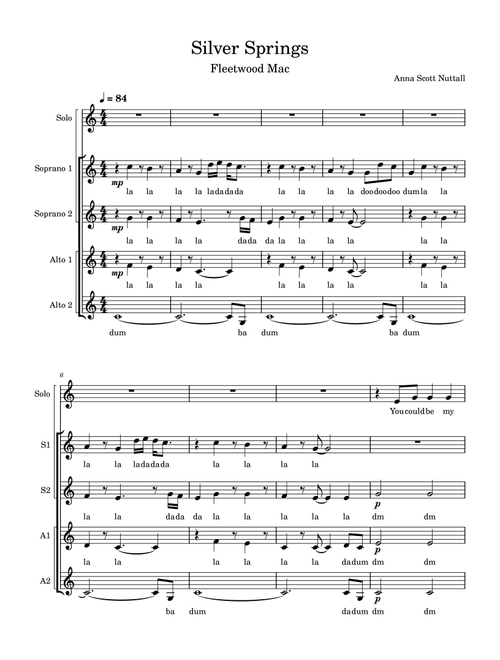 Silver Springs (Arr. Anna Scott Nuttall) - Fleetwood Mac (Choral, SSAA)