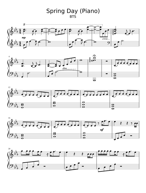 Spring Day BTS Piano Solo