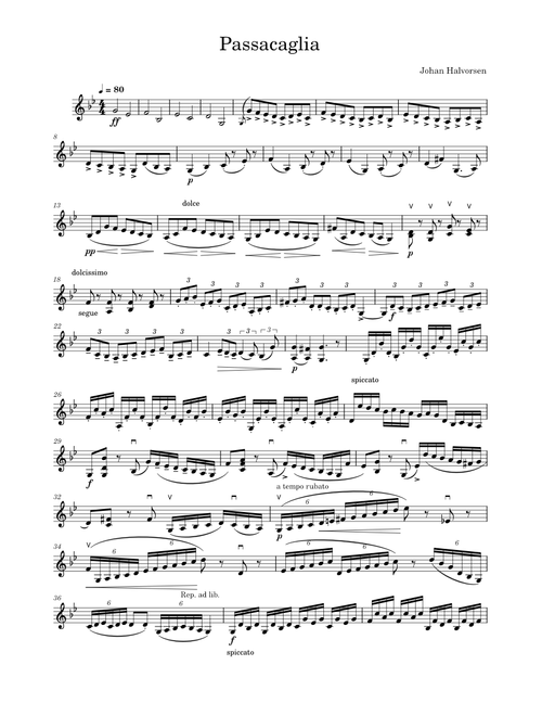 Passacaglia – Johan Halvorsen Passacaglia 2nd violin