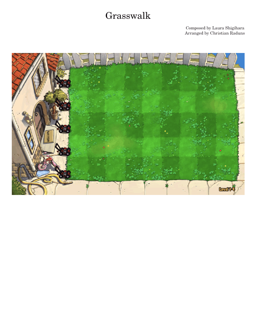 Grass Walk Script Grasswalk (Plants vs. Zombies) Sheet Music for Piano, Oboe, Snare drum ...