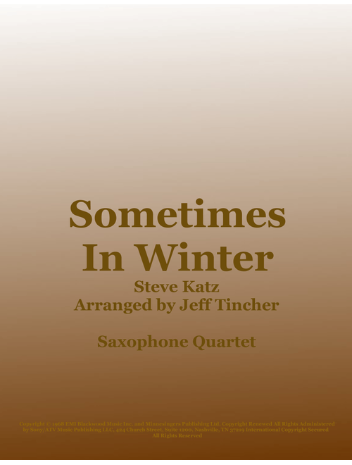 Sometimes In Winter (Arr. Jeff Tincher) - Blood, Sweat & Tears (Woodwind Ensemble)