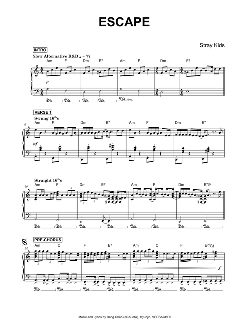 ESCAPE - Stray Kids (Piano)