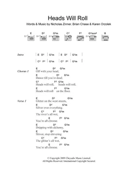 Free Heads Will Roll by Yeah Yeah Yeahs sheet music | Download PDF