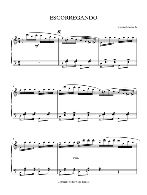 ESCORREGANDO (Arr. Islo Nantes) - Ernesto Nazareth (Piano Solo)