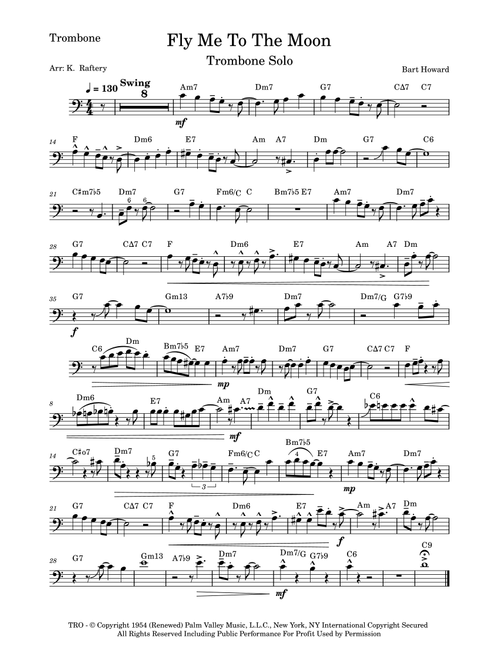 Fly Me To The Moon (in Other Words) (Arr. Kyle Raftery) - Tony Bennett (Trombone and Piano)