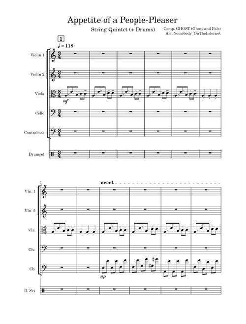 Appetite Of A People-Pleaser – GHOST (Ghost-and-Pals) (String Quintet + Drums)