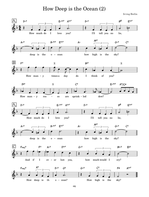 How Deep Is the Ocean – Irving Berlin How Deep is the Ocean