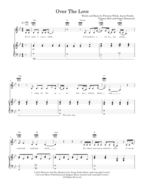 Over The Love - Florence And The Machine (Piano-Voice)