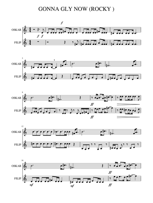 GONNA FLY NOW  ROCKY   TWO TRUMPETS