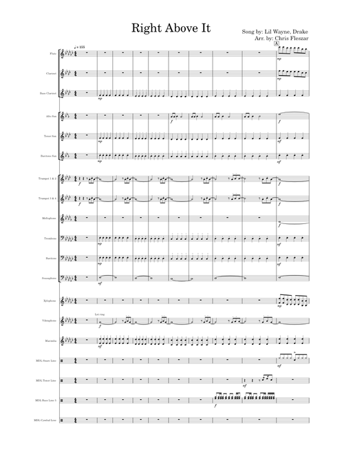 Right above it – Lil Wayne , Drake; Arr. by: Chris Fleszar / for marching bands