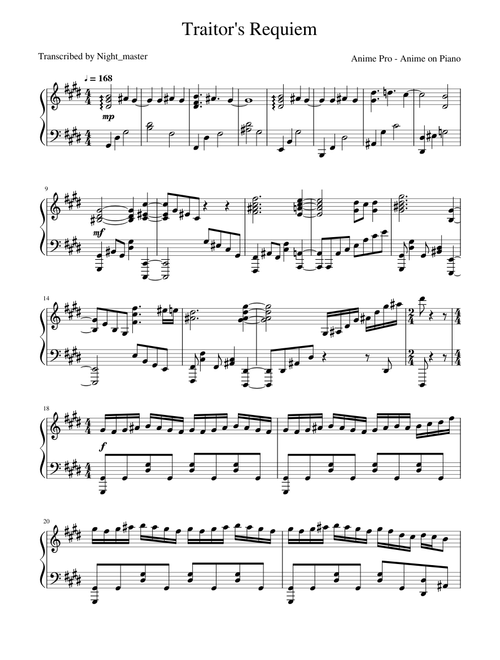 Traitor's Requiem - JoJo's Bizarre Adventure: Golden Wind OP 2 | Daisuke Hasegawa (piano)