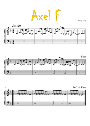 Axel F - Crazy Frog Sheet Music for Piano (Solo) | MuseScore.com