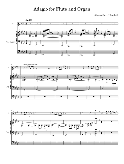 Albinoni Adagio for Flute and Organ