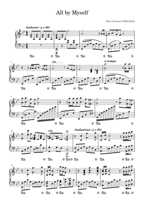 ERIC CARMEN PIANO & SONGS 楽譜 ALL BY MYSELF – Eric Carmen Sheet Music with Chords for Piano