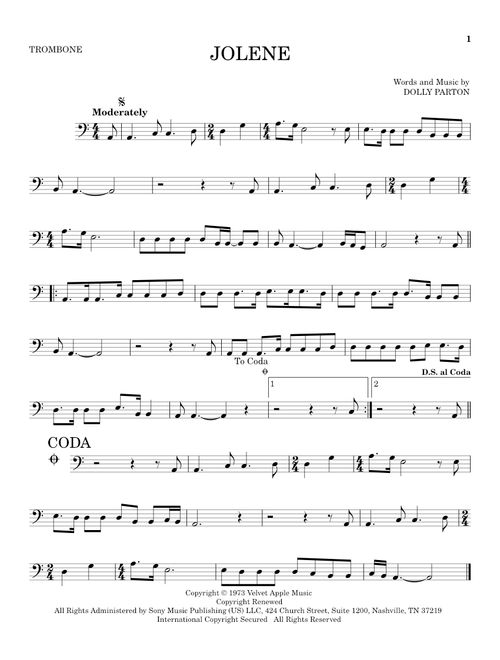 Jolene - Dolly Parton (Trombone Solo)