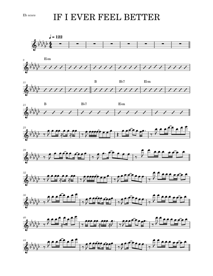 If i ever feel better – Phoenix (ALTO SAX RMX) Sheet Music with