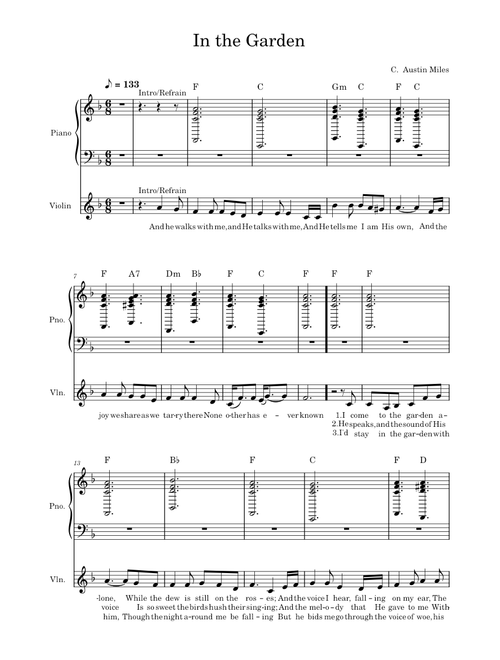 In The Garden piano violin duet – hopeahilton