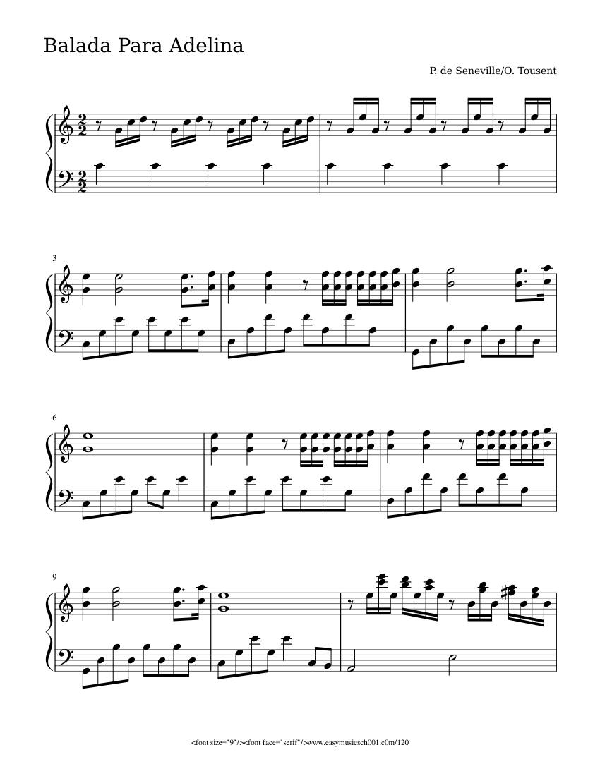 Balada para Adelina Sheet music for Piano (Solo) |