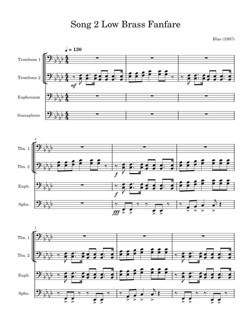 Song 2 – Blur Song 2 Low Brass Fanfare