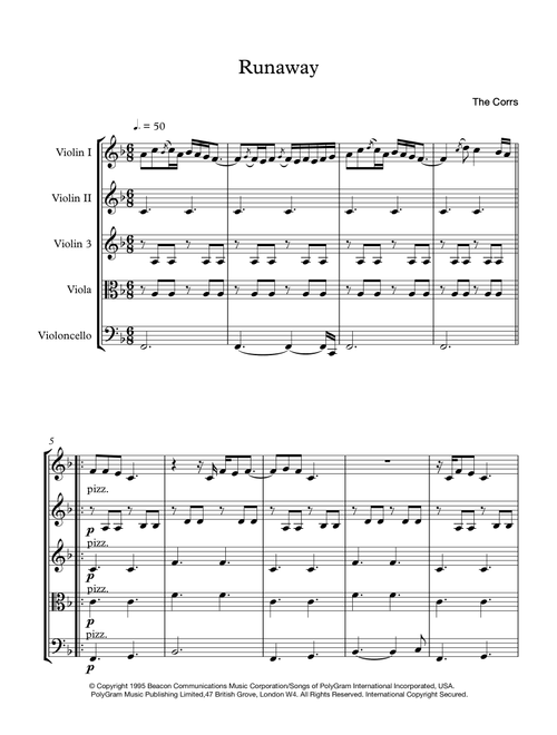 Runaway (Arr. chaelmont) - The Corrs (String Quartet)