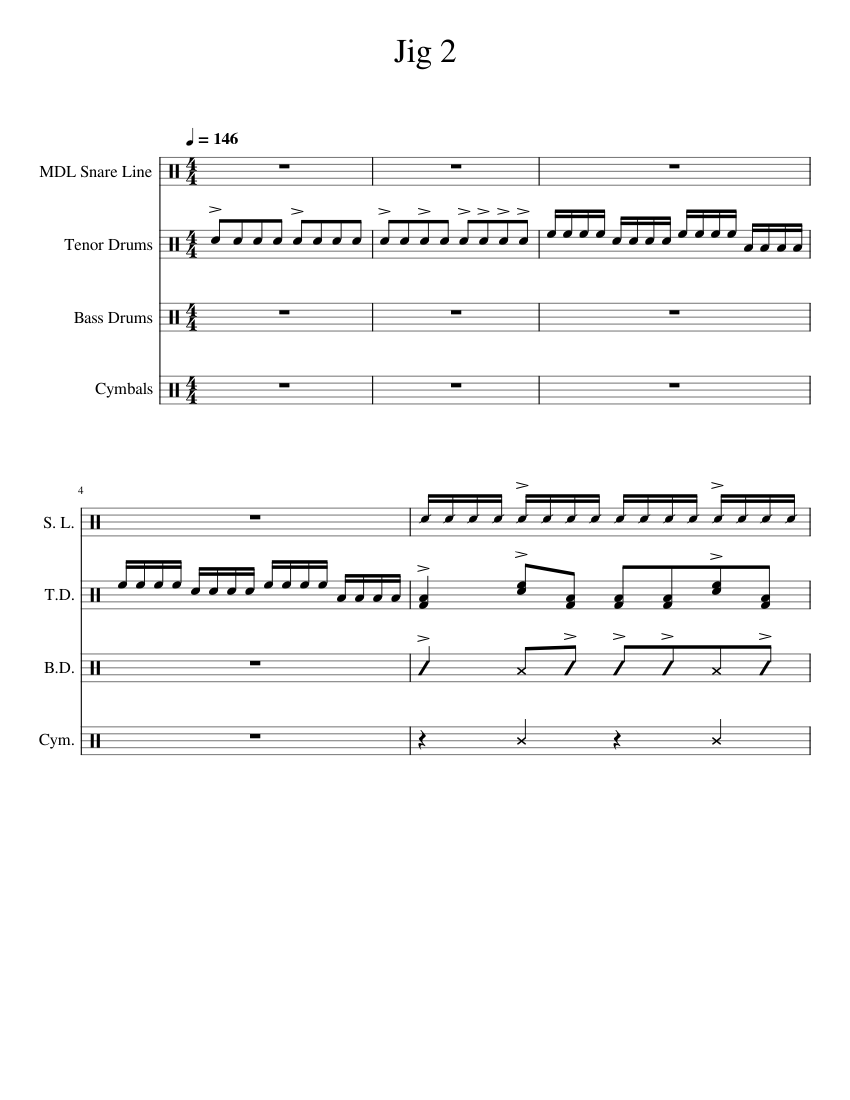 Jig 2 Oak Mountain High School Jig 2 Sheet music for Snare drum