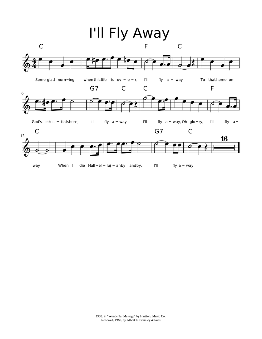 Ill Fly Away Sheet music for Soprano (Solo)