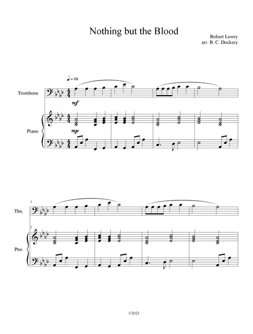 Nothing But the Blood (Trombone Solo with Piano Accompaniment) (Arr. B. C. Dockery) - Robert Lowry (Trombone and Piano)