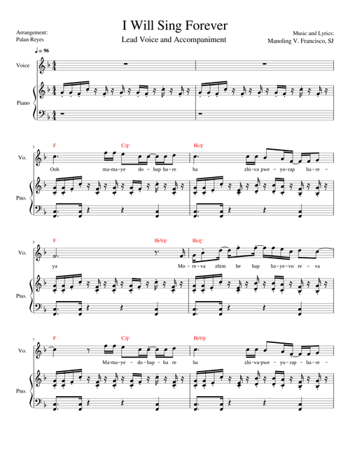 I Will Sing Forever – Manoling V. Francisco, SJ
